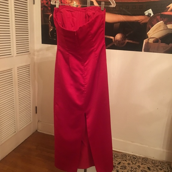 Red Strapless Dress - Picture 5 of 6